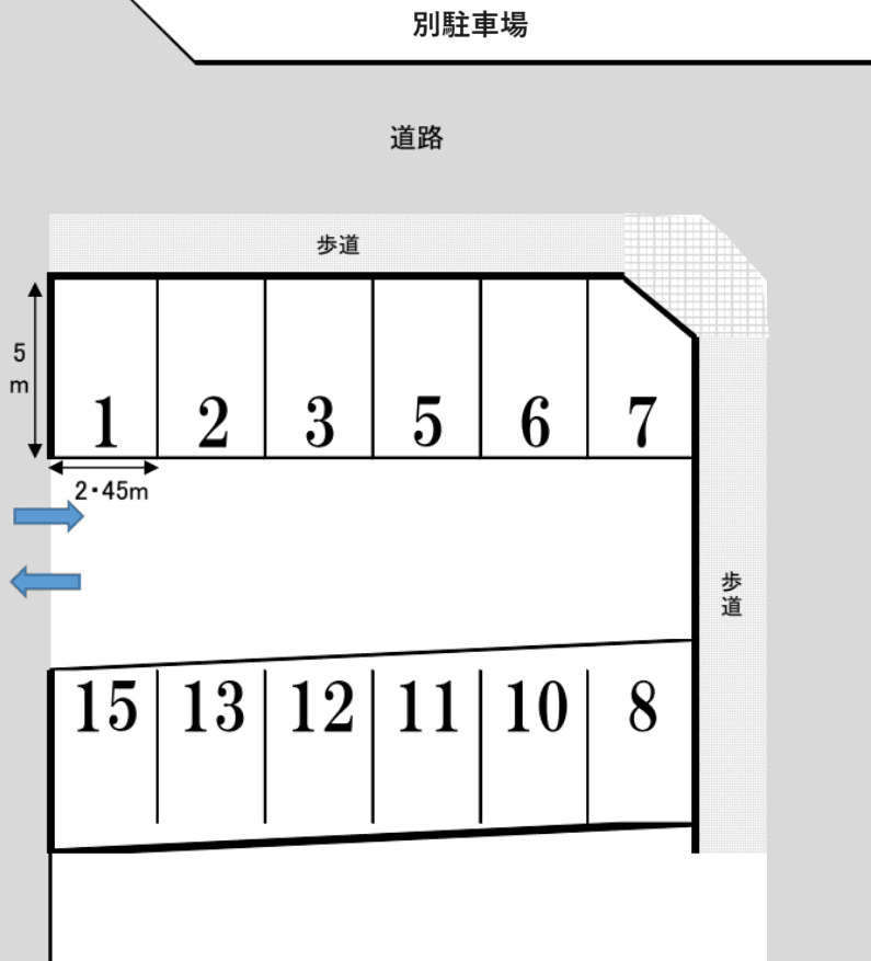 Ｋモータープールの駐車配置図