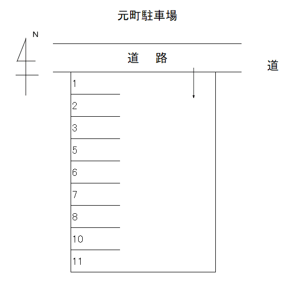 元町駐車場の駐車配置図