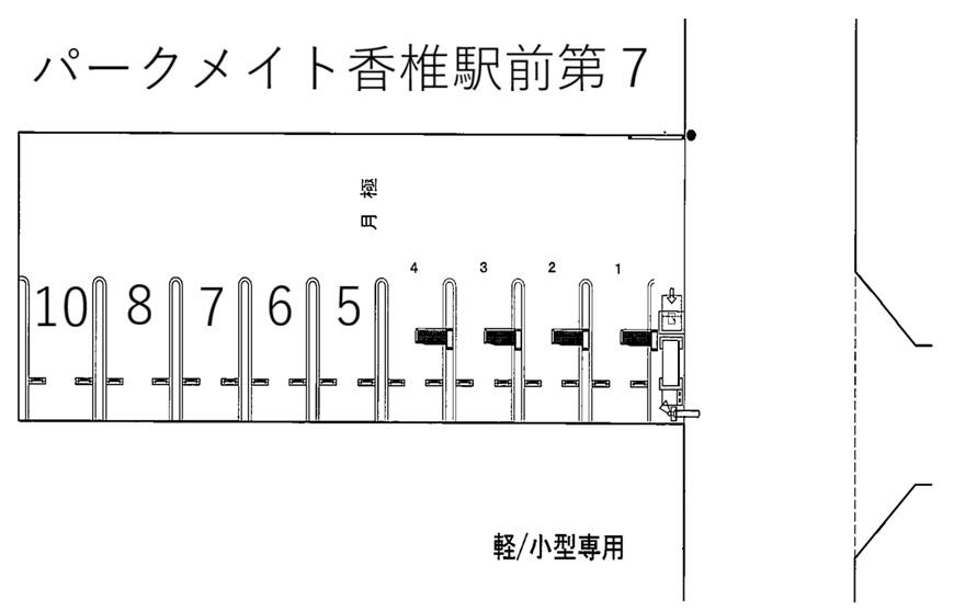 パークメイト香椎駅前第７の駐車配置図