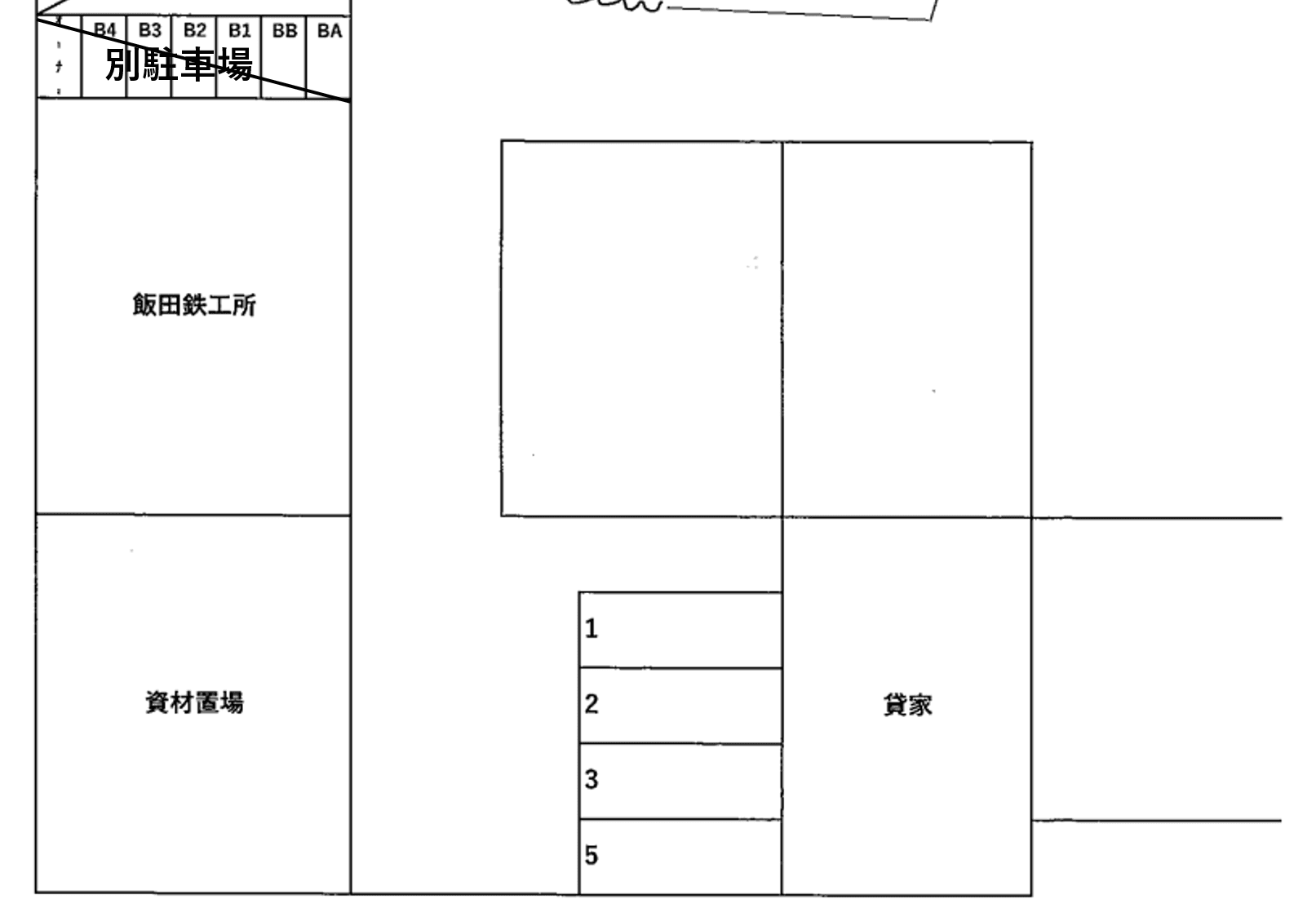 市沢町335-6の駐車配置図