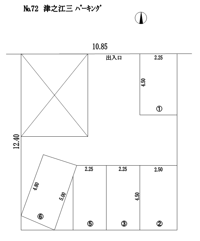 津之江三 ﾊﾟｰｷﾝｸﾞの駐車配置図