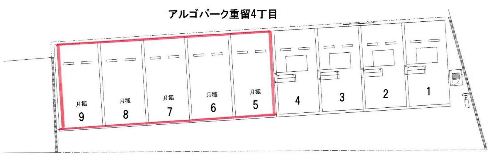 アルゴパーク重留4丁目の駐車配置図