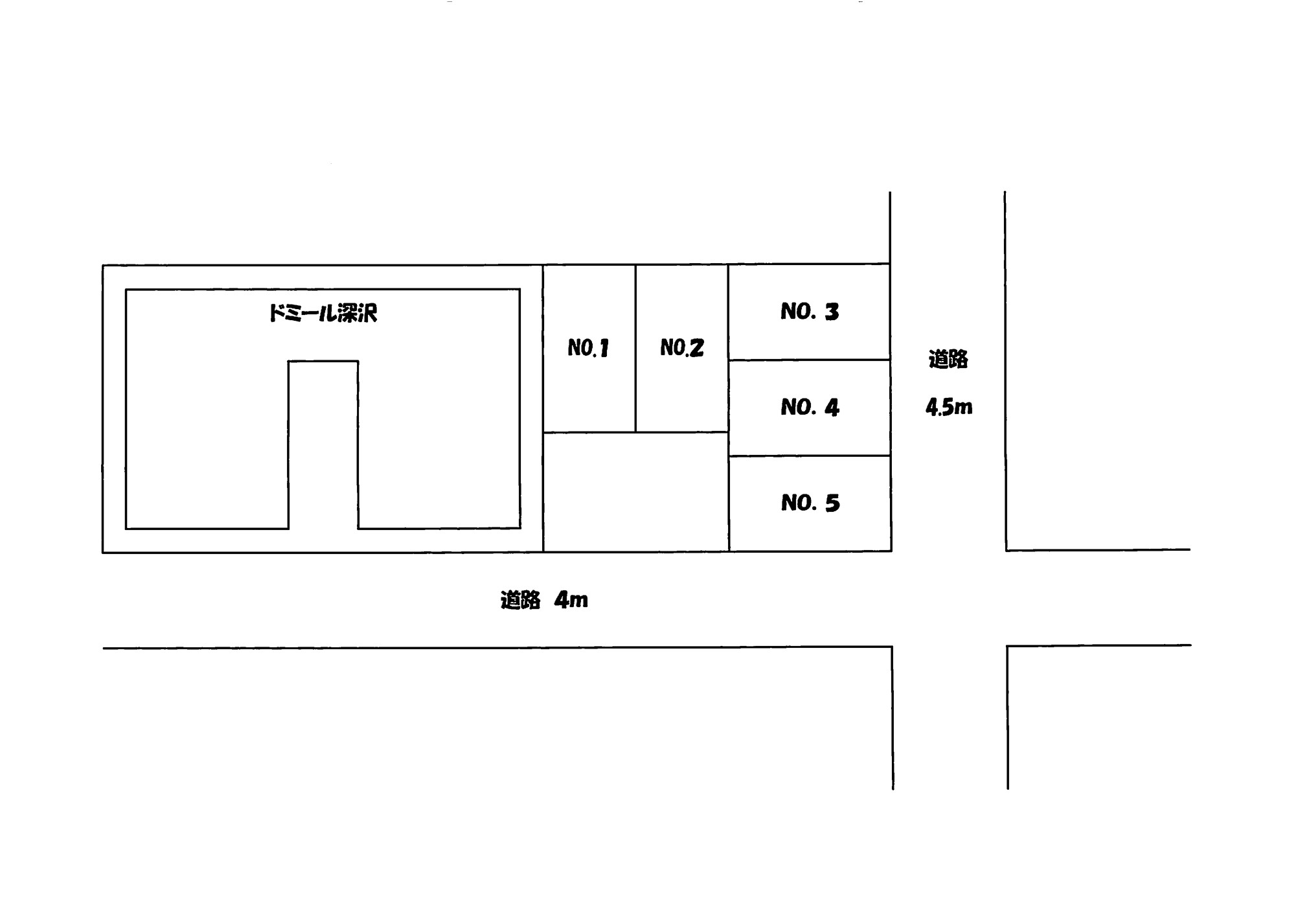 ドミール深沢の駐車配置図