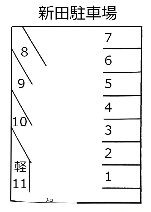 新田駐車場の駐車配置図