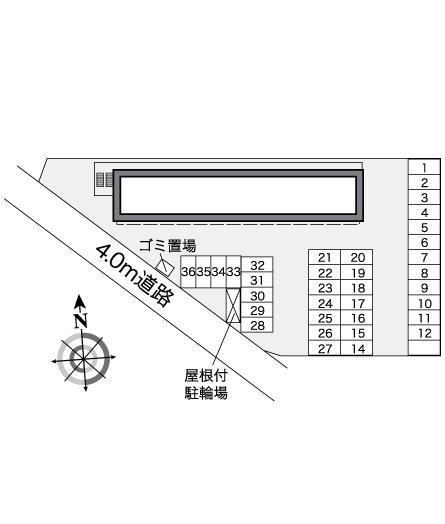 辻薬師(26121)の駐車配置図