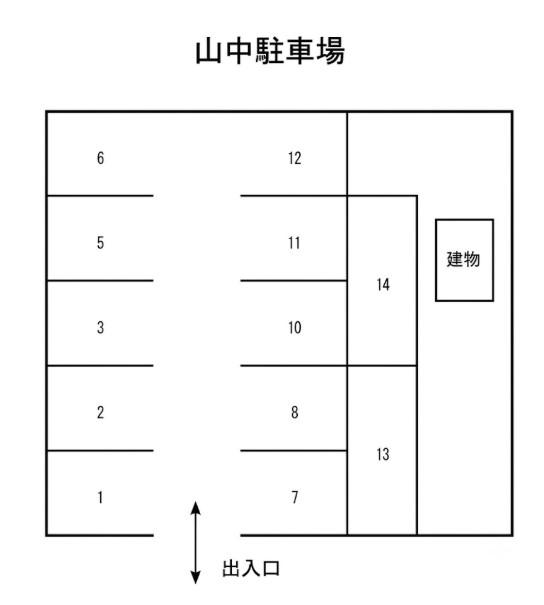 山中駐車場の駐車配置図