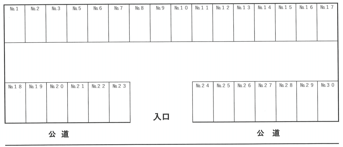 丸新駐車場Aの駐車配置図