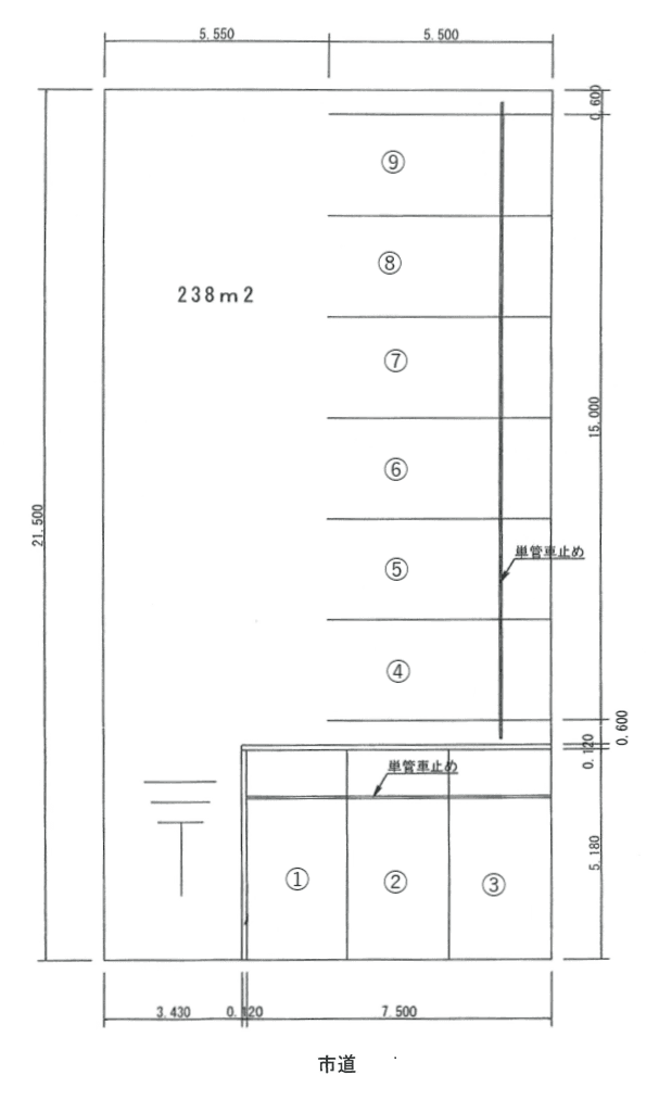苅込第２パーキング（南子安５丁目）の駐車配置図