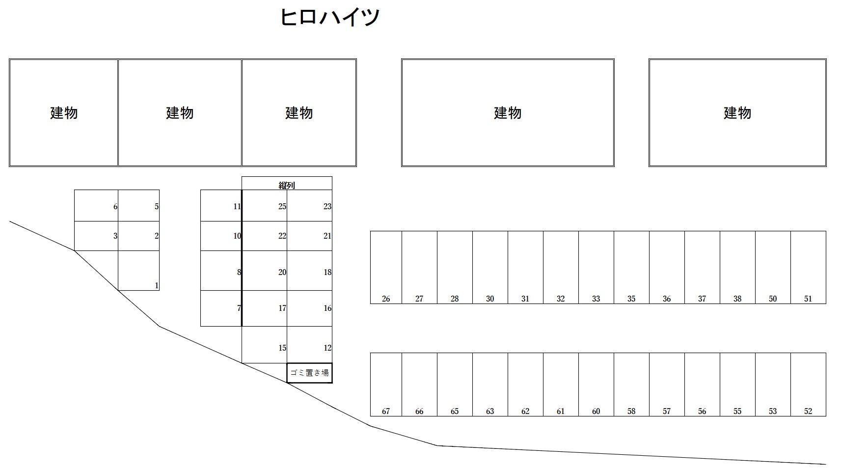 ヒロハイツの駐車配置図