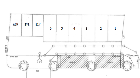 ＪＡ三苫駐車場の駐車配置図