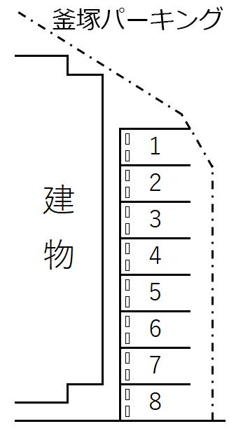 釜塚パーキングの駐車配置図
