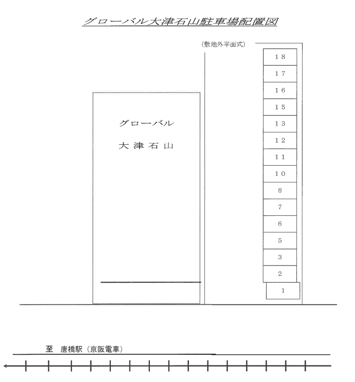 グローバル大津石山の駐車配置図