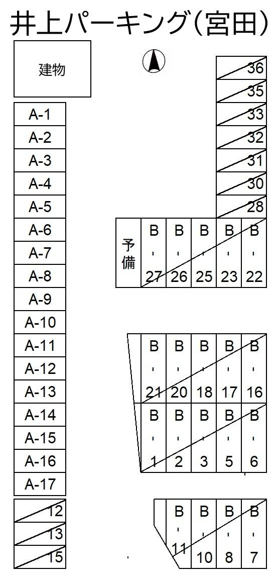 井上パーキング(宮田)の駐車配置図