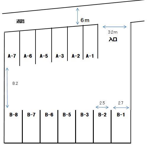 出雲パーキングBの駐車配置図