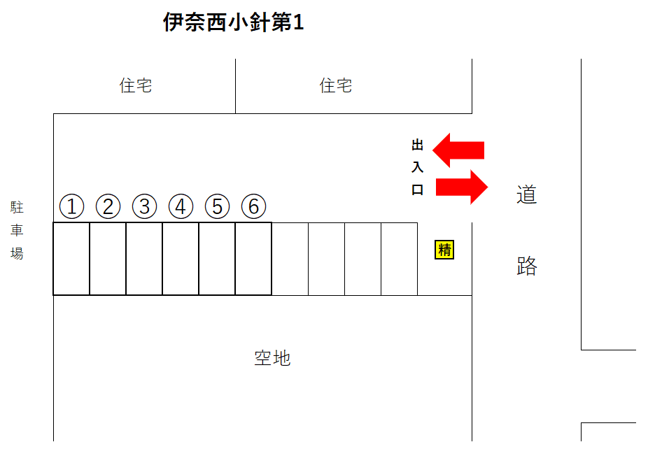 伊奈西小針第1の駐車配置図