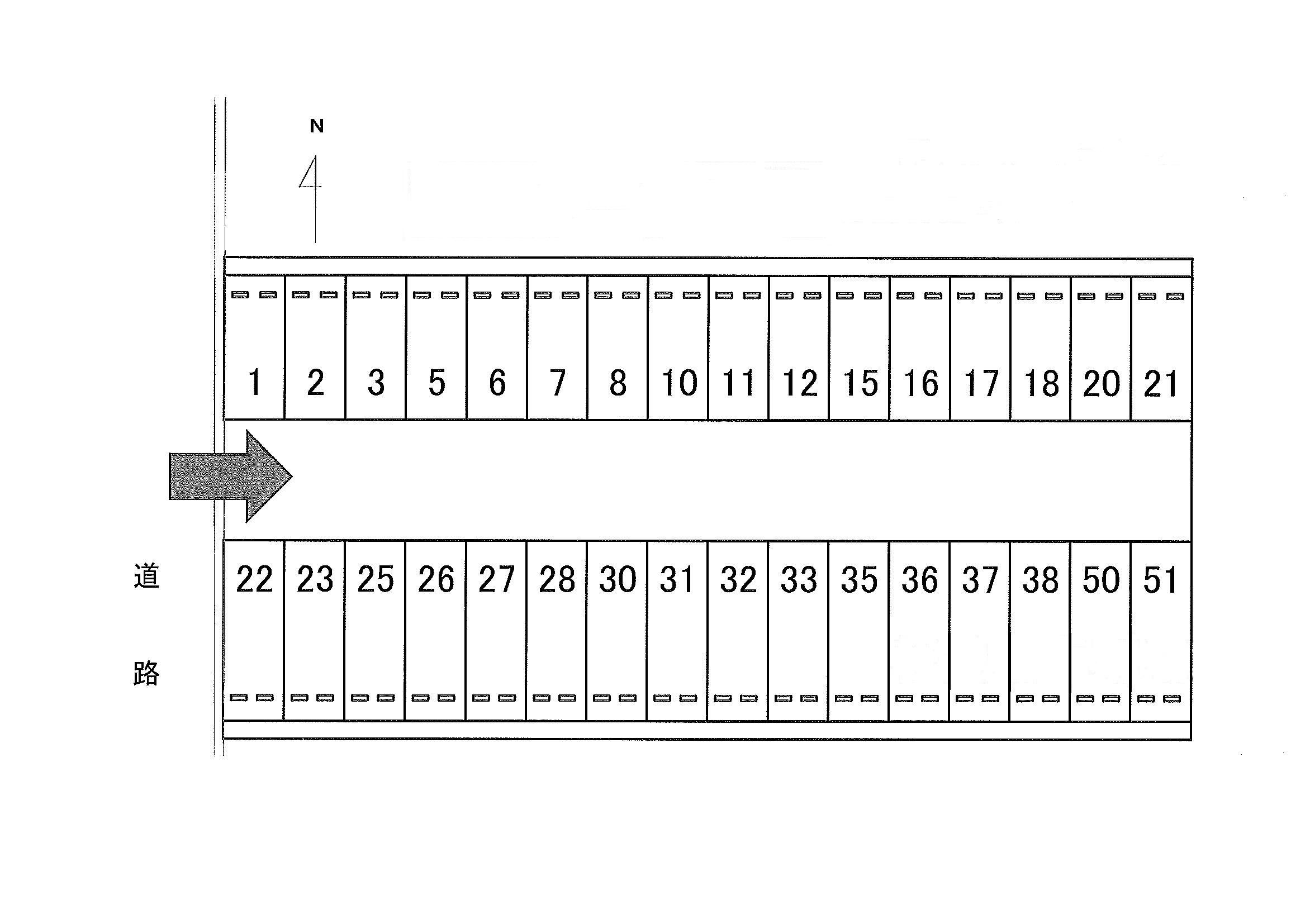 ガレージ７の駐車配置図