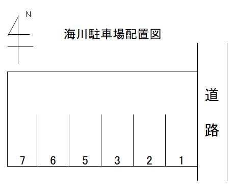 海川駐車場の駐車配置図