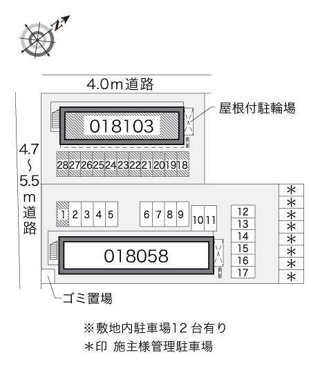 グレイス(18103)の駐車配置図