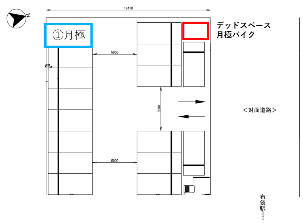布袋駅前第８の駐車配置図