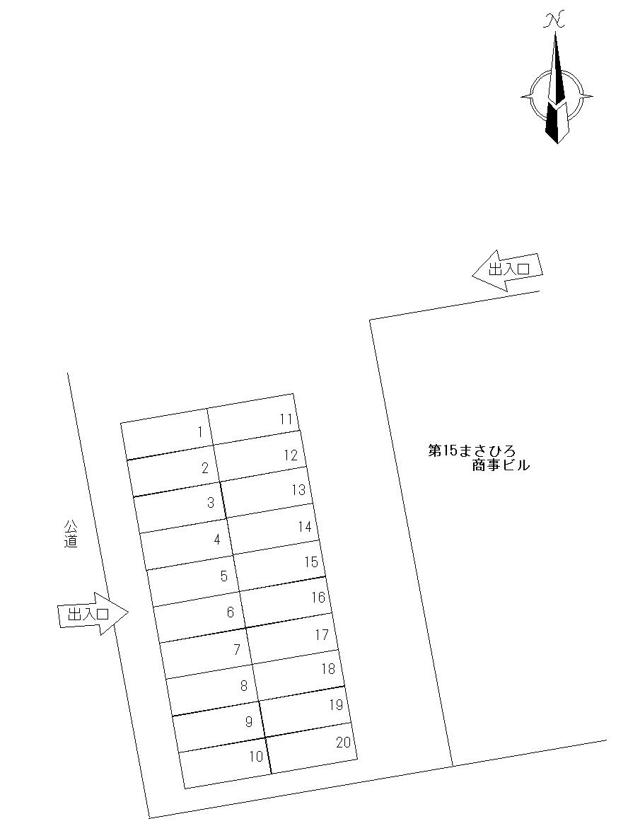 第15まさひろ商事ビル駐車場の駐車配置図
