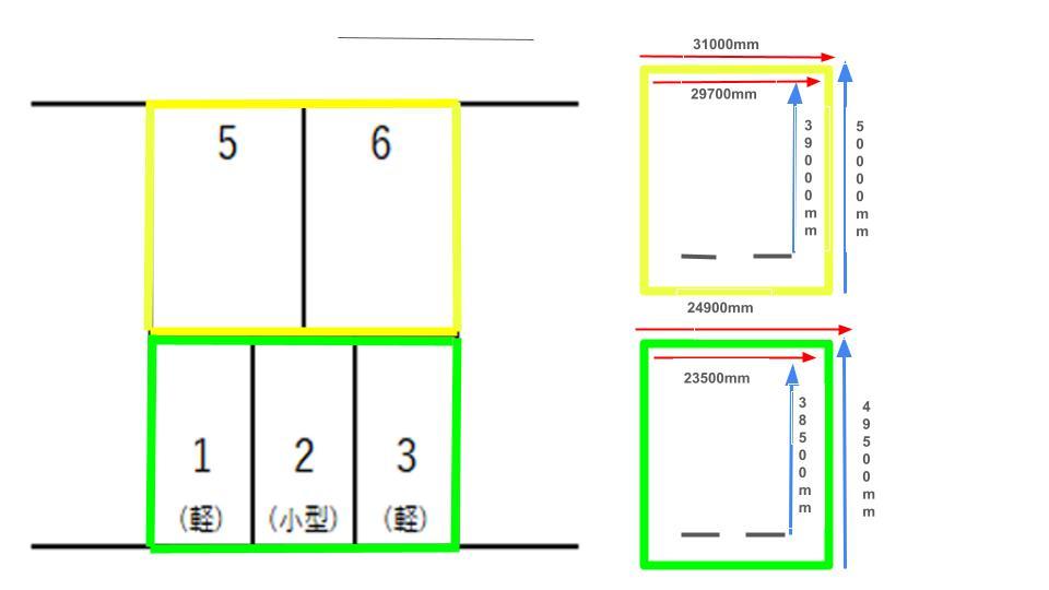 石引１丁目Ｈ駐車場の駐車配置図