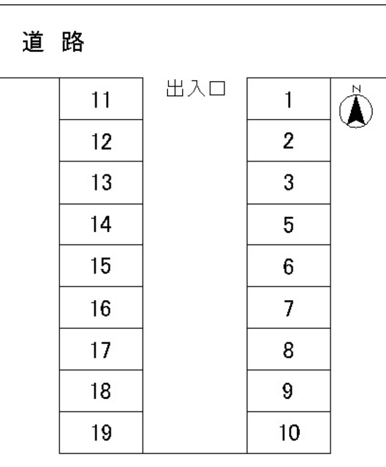井上御殿月極駐車場の駐車配置図