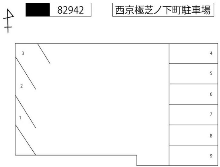 西京極芝ノ下町駐車場の駐車配置図
