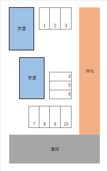 ジョイフル中畑町駐車場の駐車配置図
