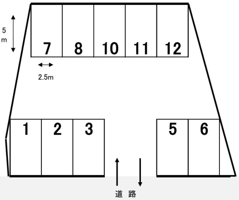 寺・Ｔ駐車場の駐車配置図
