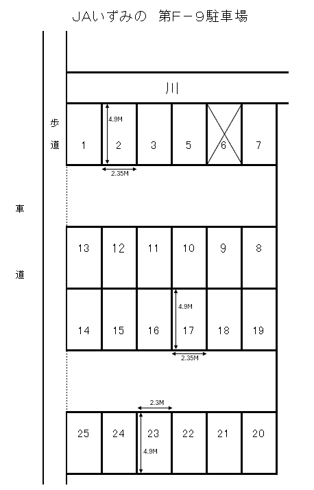 JAいずみの第F-9駐車場の駐車配置図