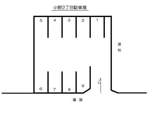 小野2丁目駐車場(12番)の駐車配置図