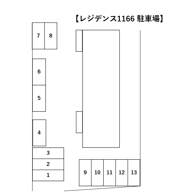 レジデンス１１６６の駐車配置図