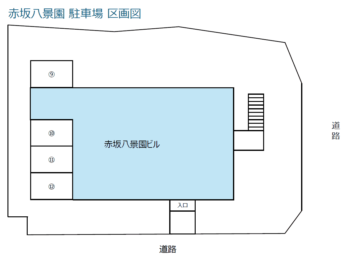赤坂八景園ビル駐車場の駐車配置図