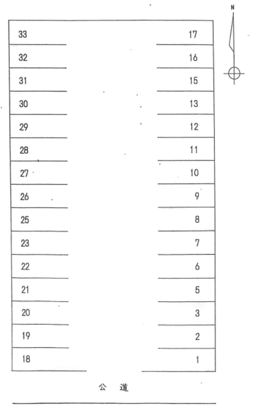 峰駐車場の駐車配置図