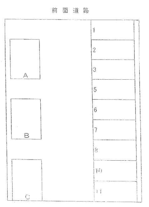 アパマンショップ西大泉パーキングの駐車配置図