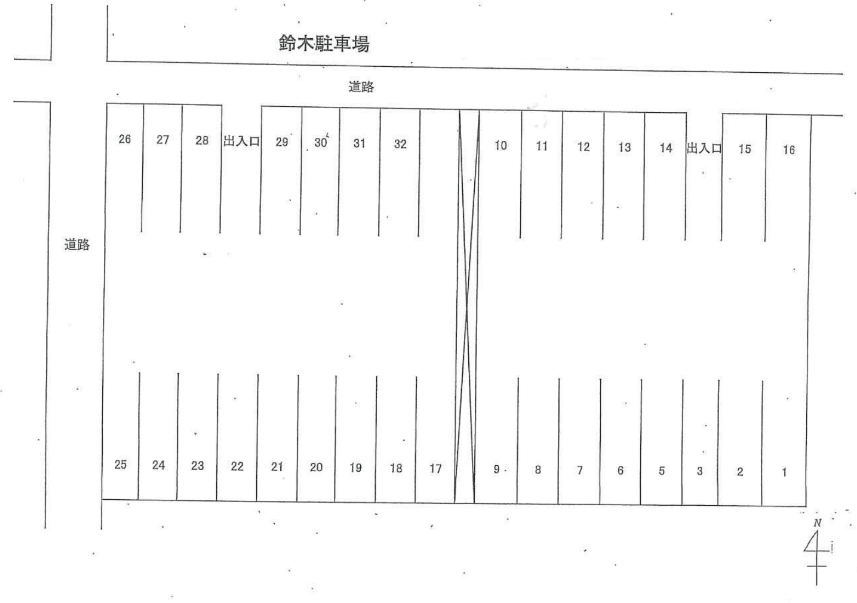 鈴木駐車場の駐車配置図