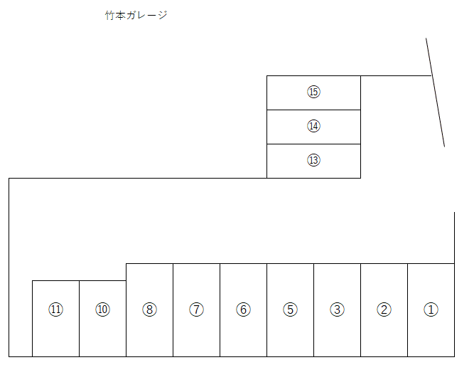 中野東2丁目Ｔガレージの駐車配置図