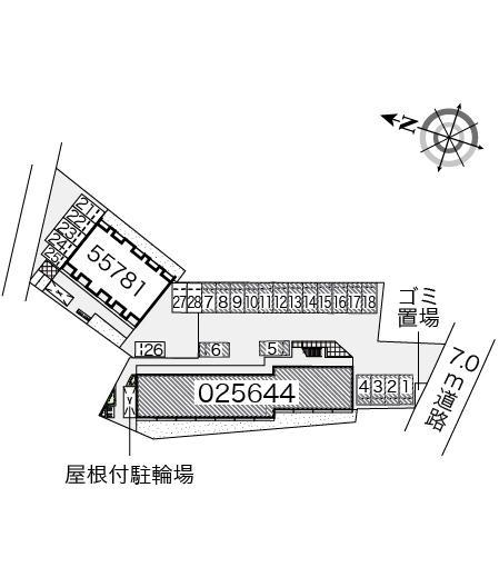 ソレーユ若葉(25644)の駐車配置図