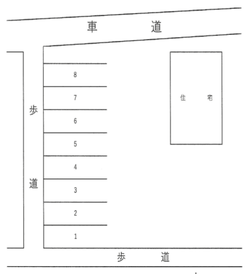 さいづちこうじ月極駐車場の駐車配置図
