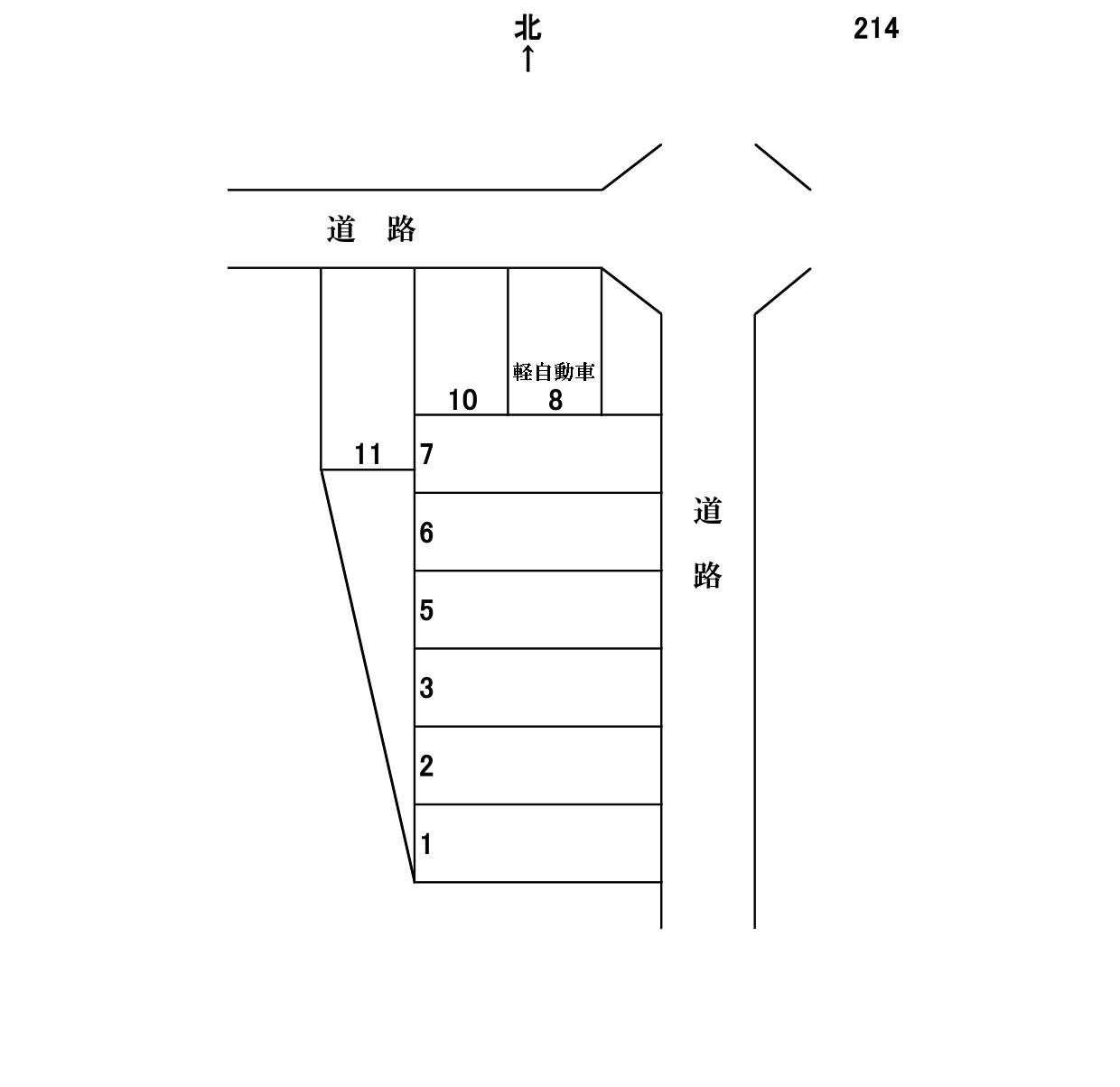 岩倉－214の駐車配置図