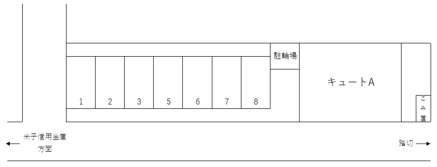 キュートＡ棟駐車場の駐車配置図