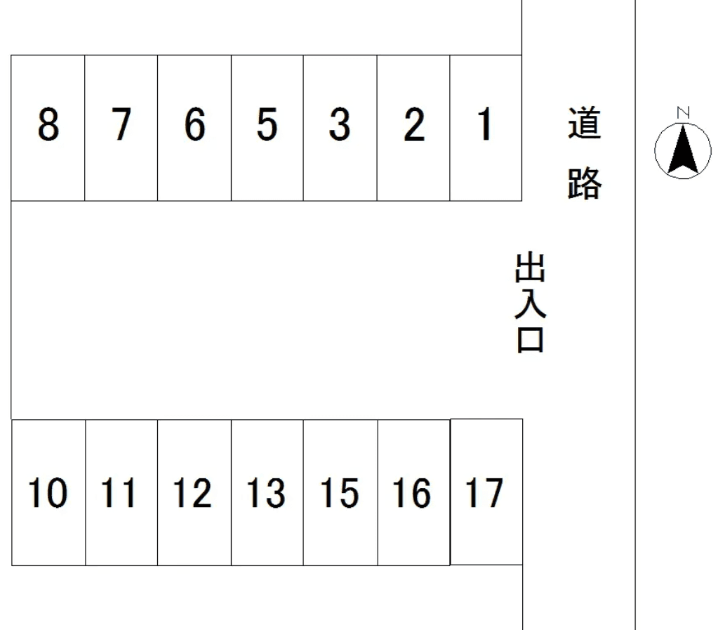 平野月極駐車場の駐車配置図