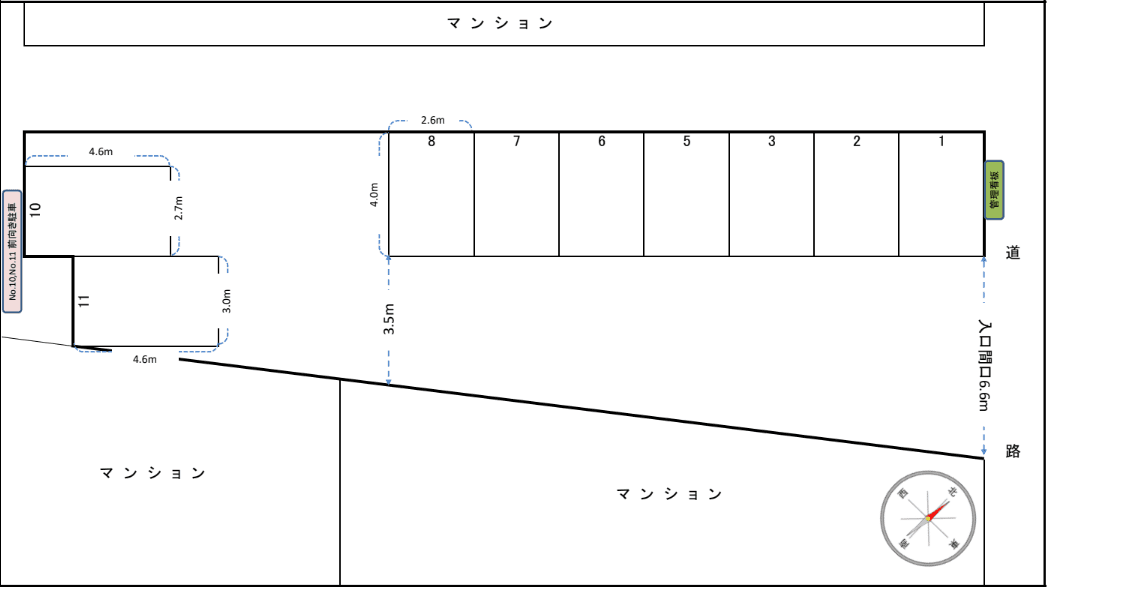 木下駐車場の駐車配置図