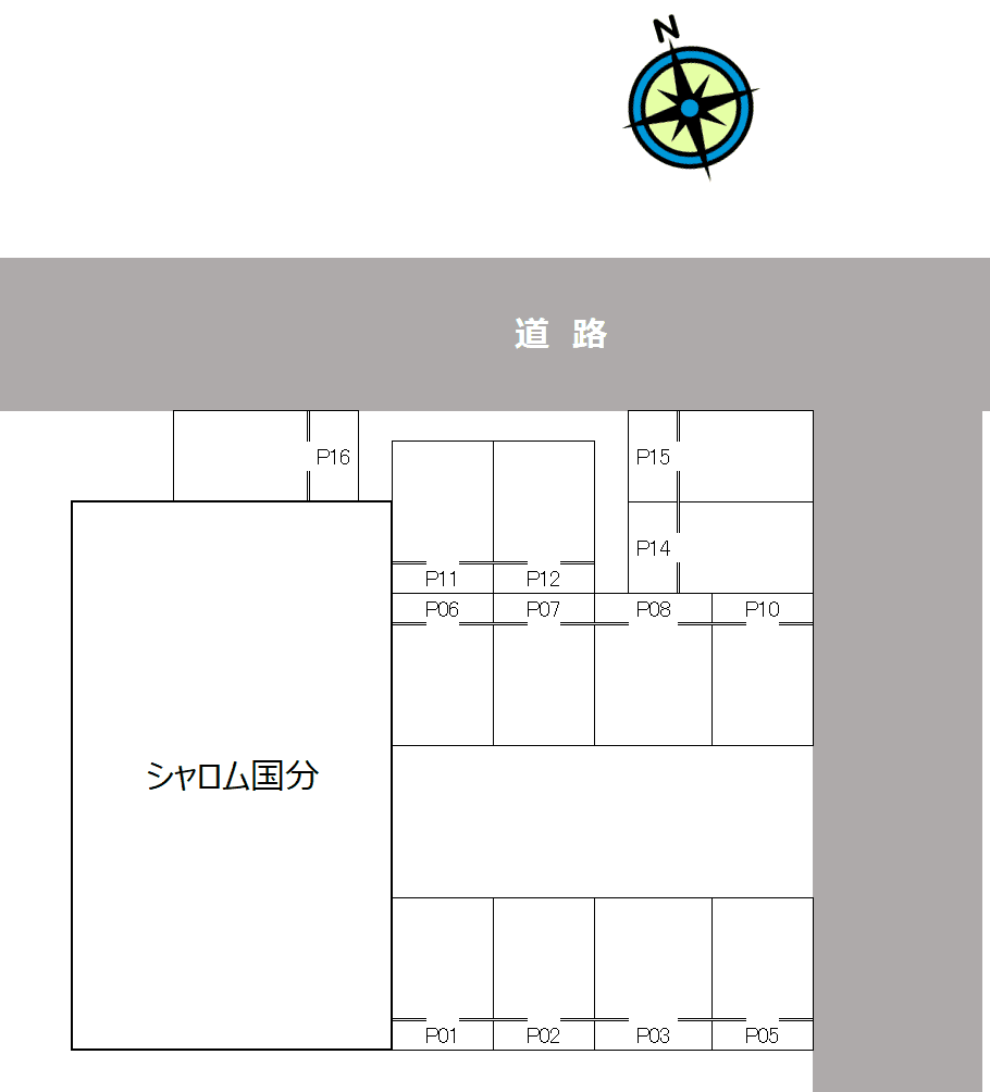 シャロム国分の駐車配置図