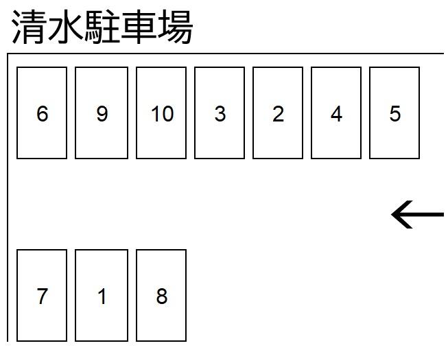 清水駐車場の駐車配置図