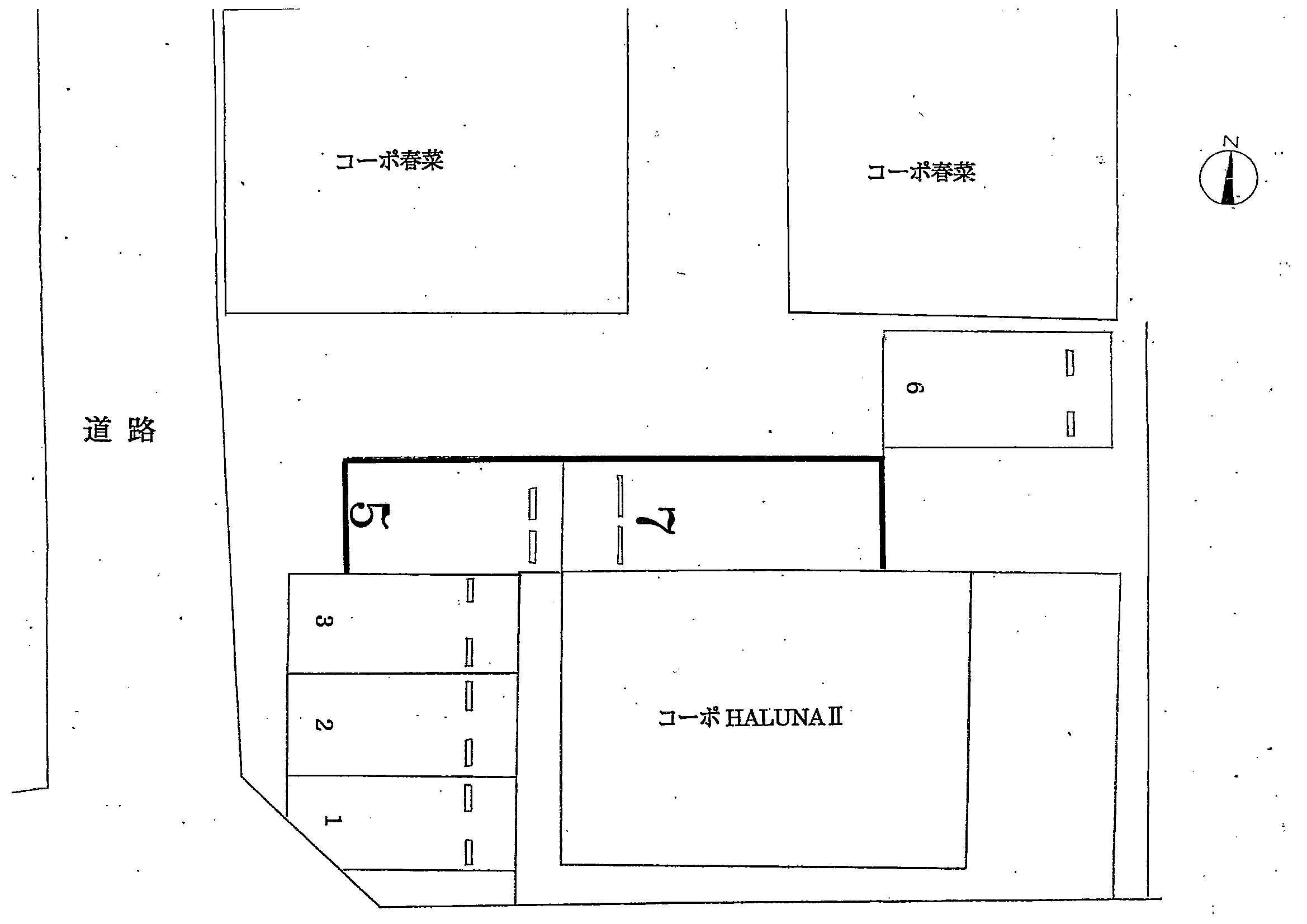コーポ春菜の駐車配置図