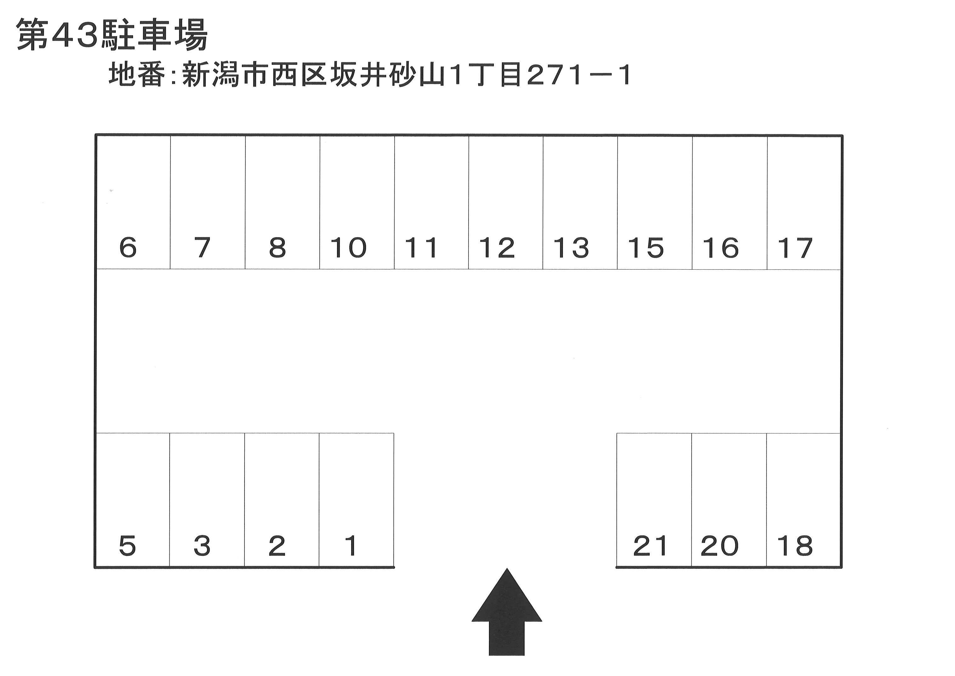 第43駐車場の駐車配置図