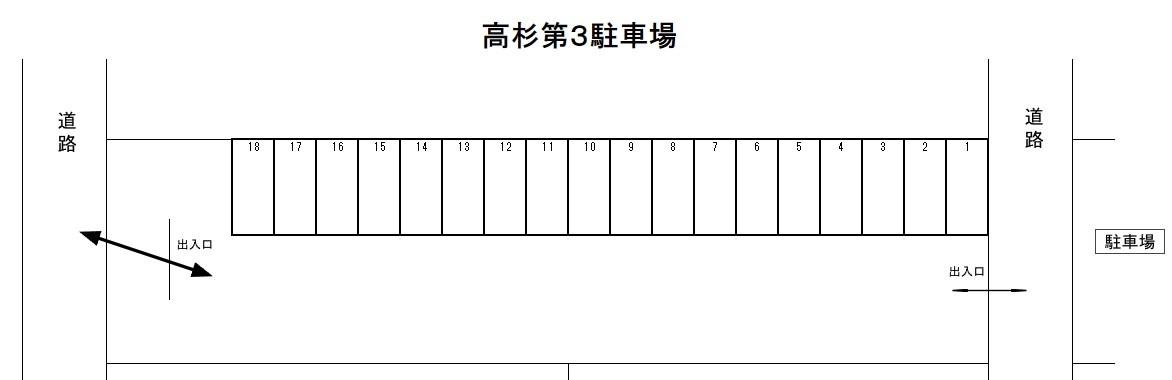高杉第3駐車場の駐車配置図