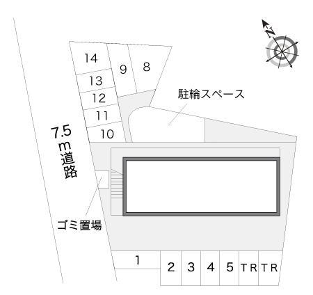グランシャリオ(13848)の駐車配置図