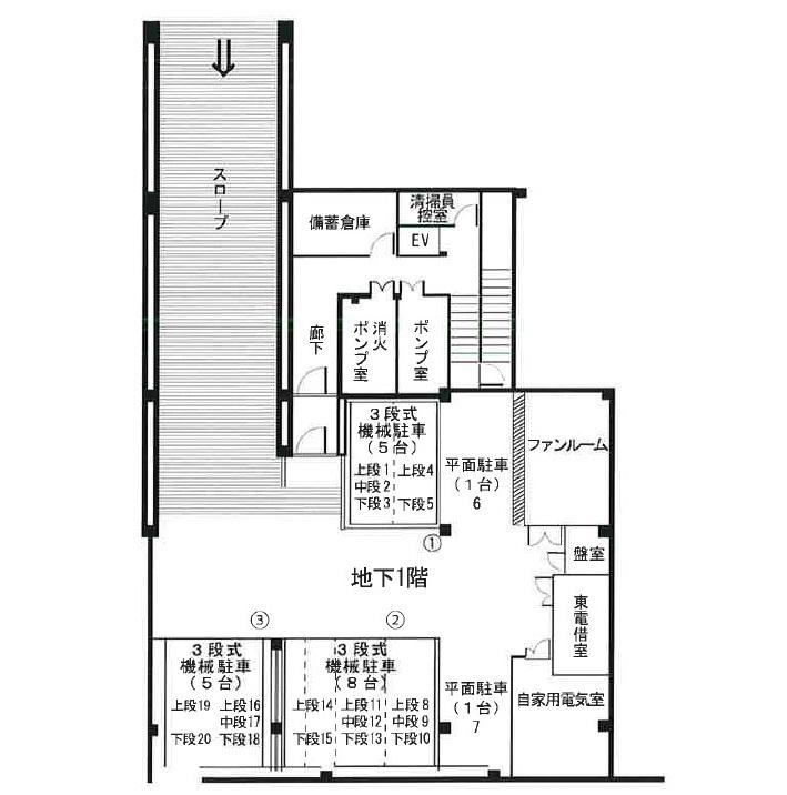 フェアロージュ南平台の駐車配置図